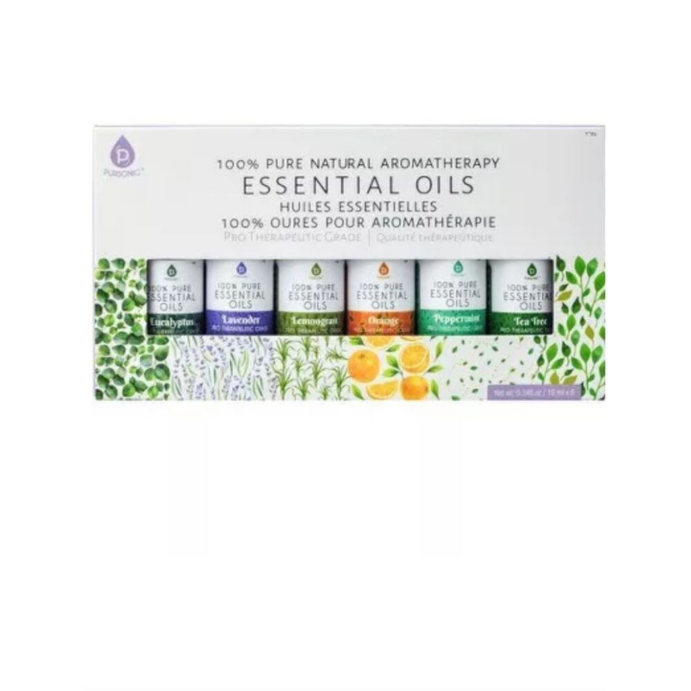 Pursonic 100% Natural Aromatherapy Essential Oil Set Of 6